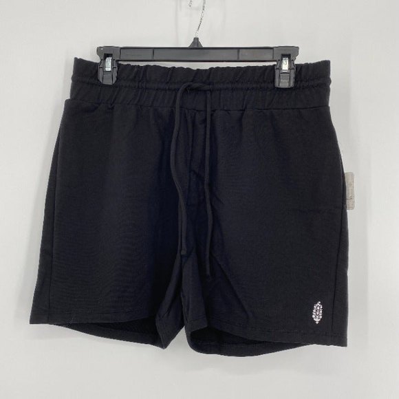 Free People NWT Sunny Set 2 Piece Sweatshirt Shorts Athleisure Set Black Med New - Picture 6 of 13